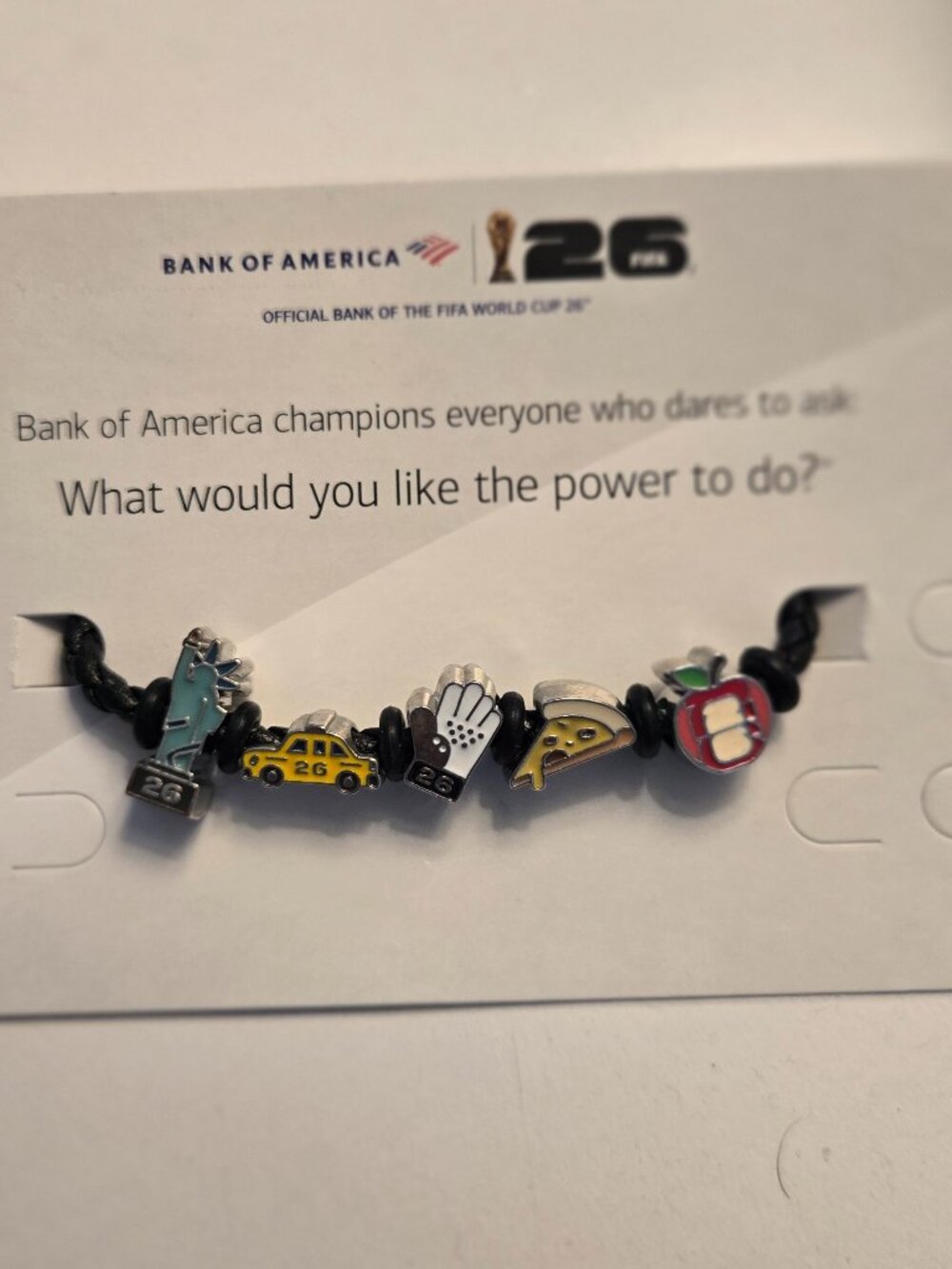 FIFA World Cup 2026 Bank of America Exclusive NYC charm rope bracelet